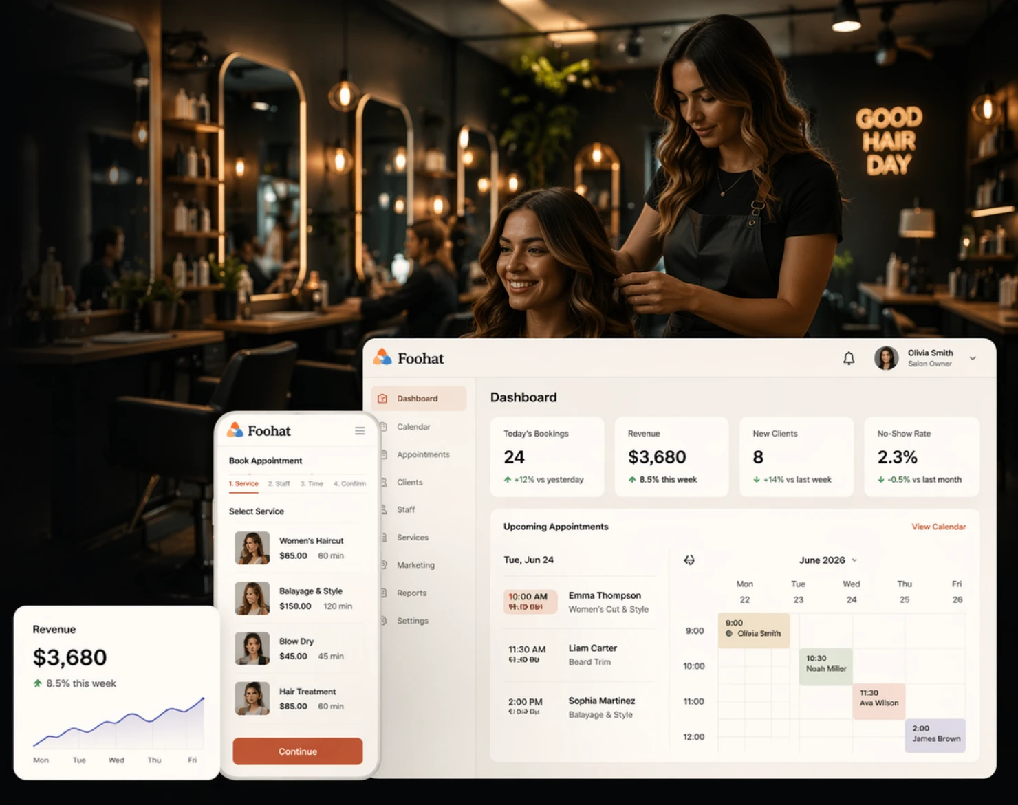 Foohat Salon Software - Mobile Friendly Design